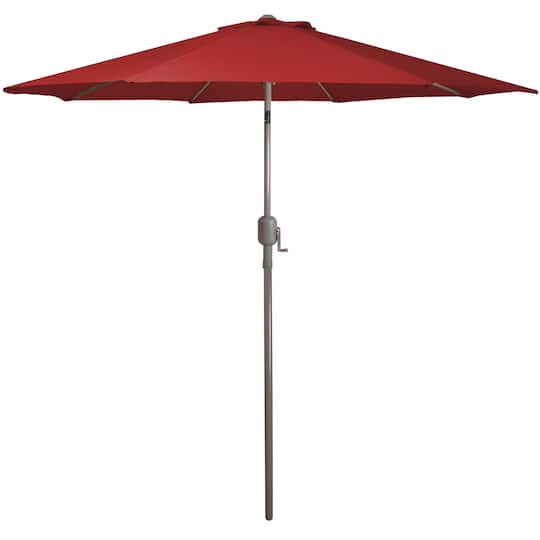 9Ft Outdoor Patio Market Umbrella with Hand Crank & Tilt By Northlight in Red/Brown | 9ft x 8ft | Michaels®